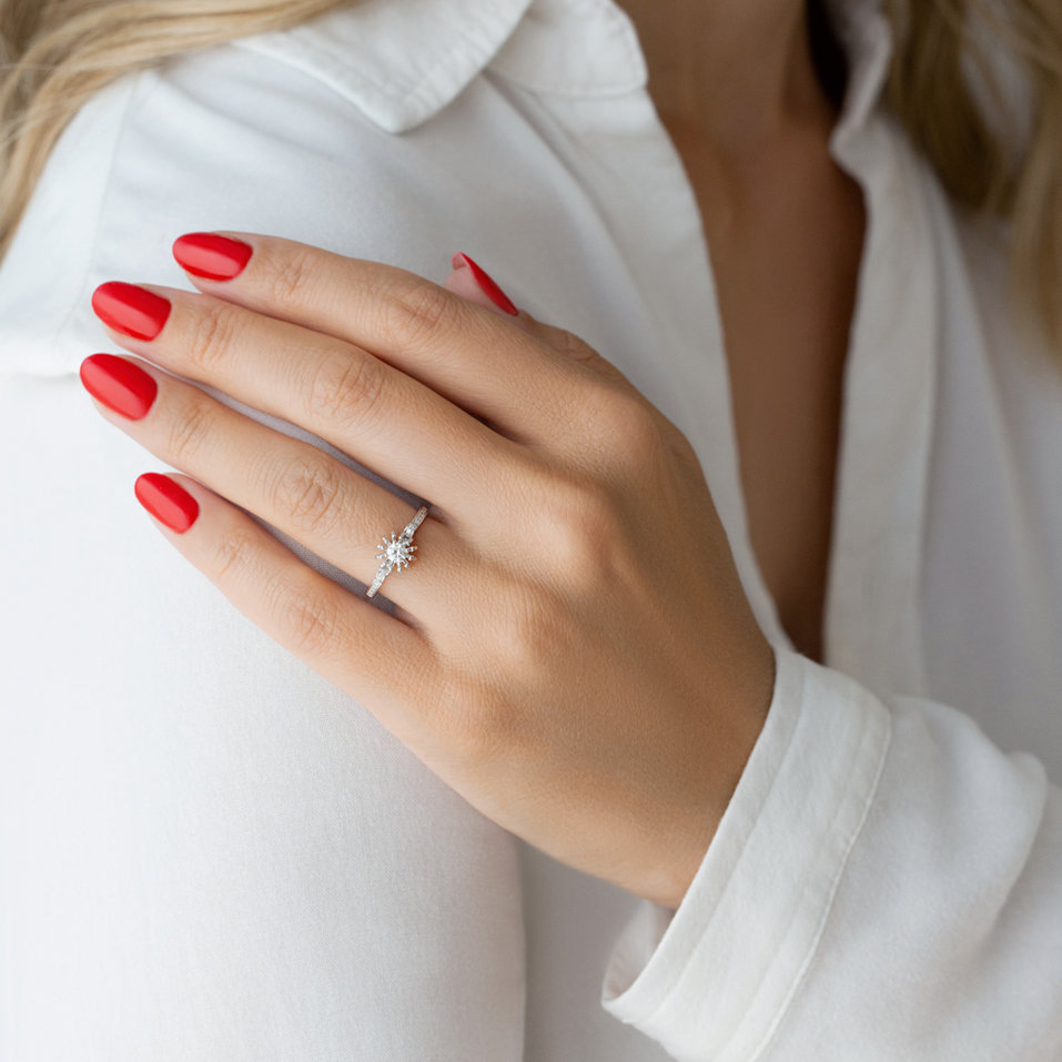 Prsten s diamanty Sparkle Ribbon