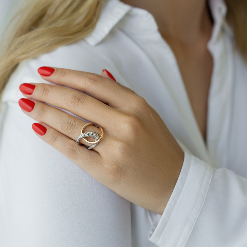 Prsten s diamanty Snake Sin