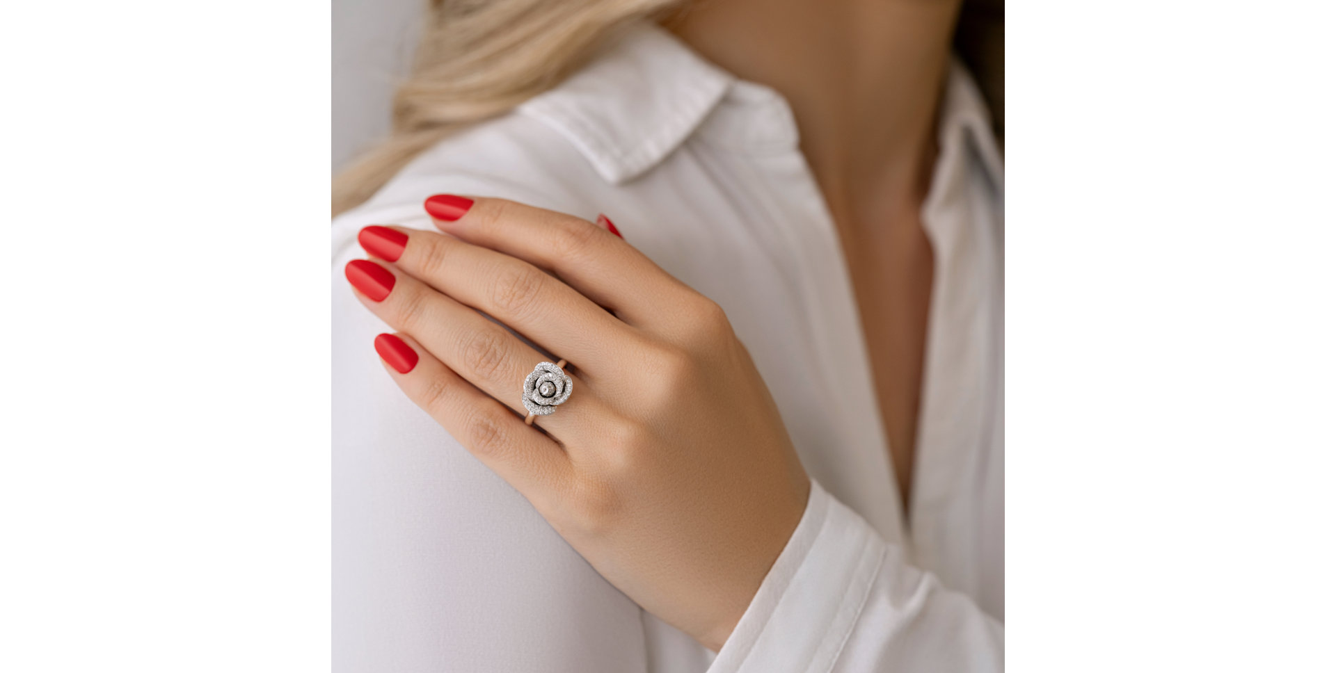 Prsten s diamanty Flower Princess