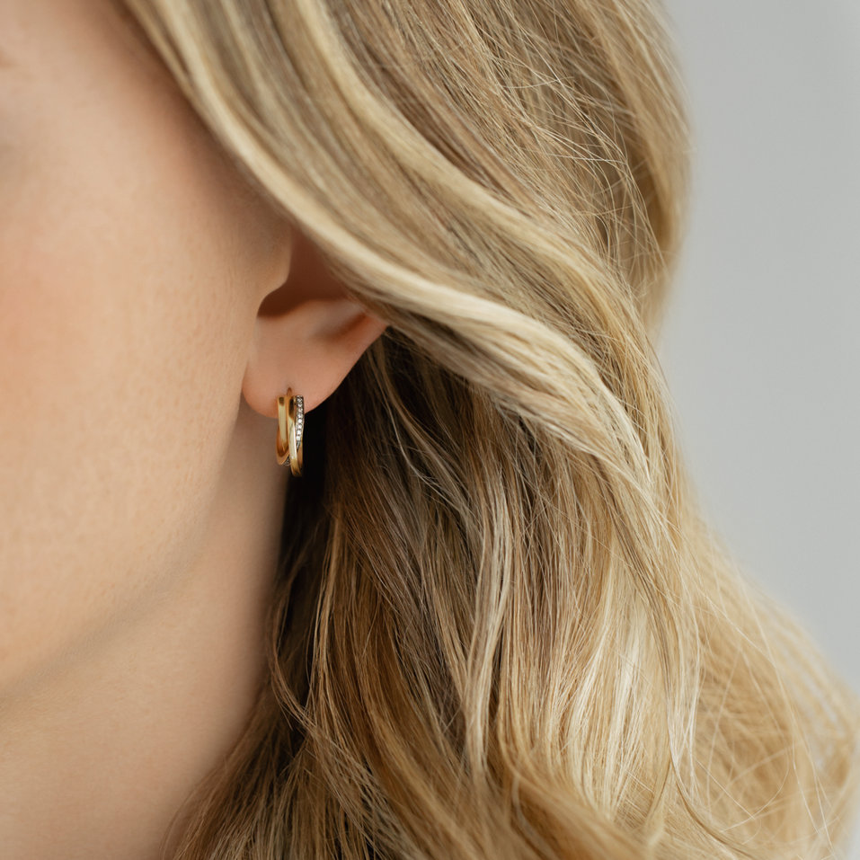 Náušnice s hnědými diamanty Infinite Dream