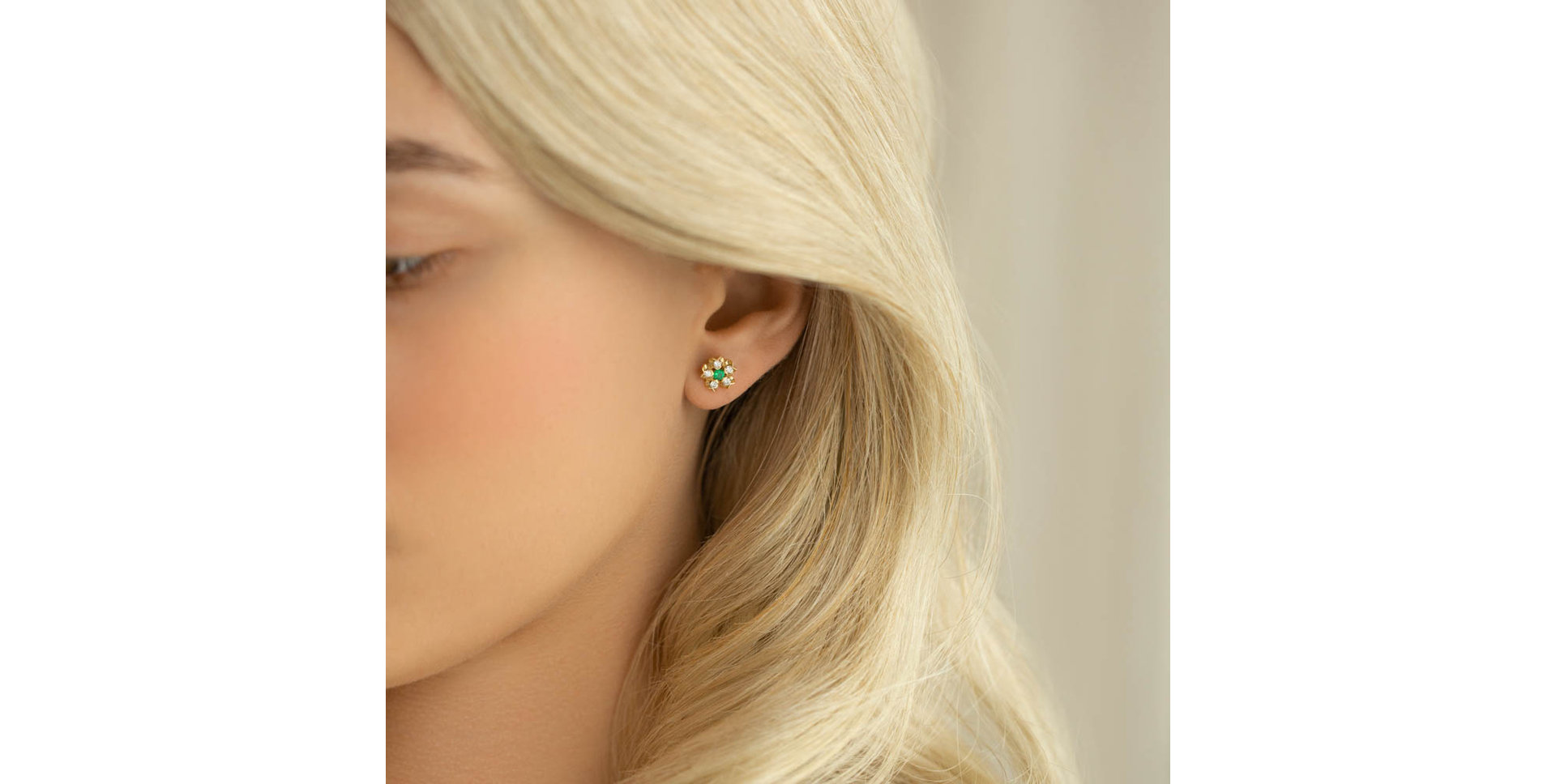 Náušnice s rubínem a diamanty Asters