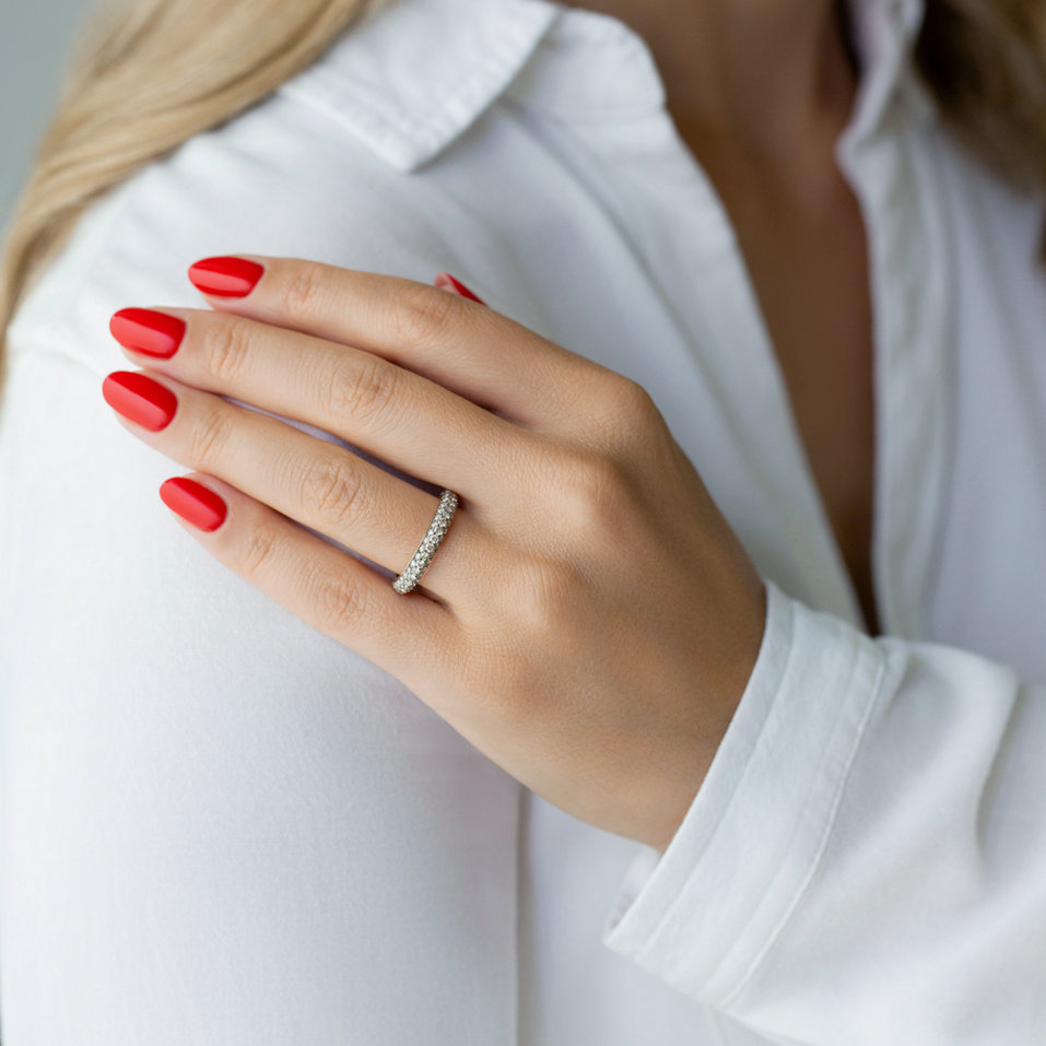 Prsten s hnědými diamanty Snake Secret