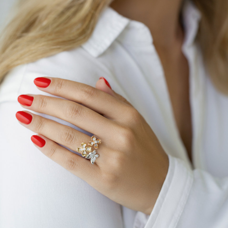 Prsten s diamanty Princely Butterfly