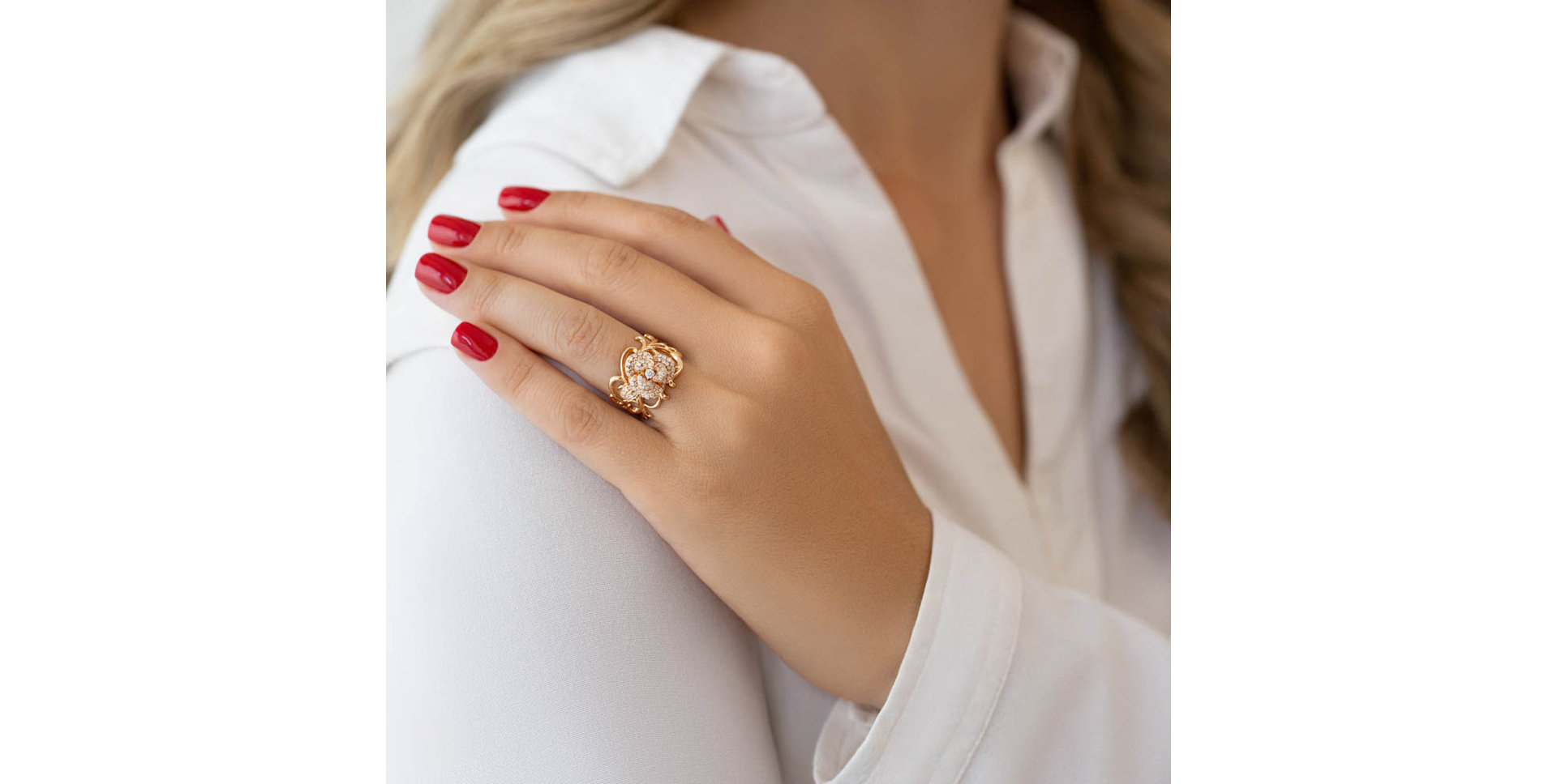 Prsten s diamanty Geranium Pink