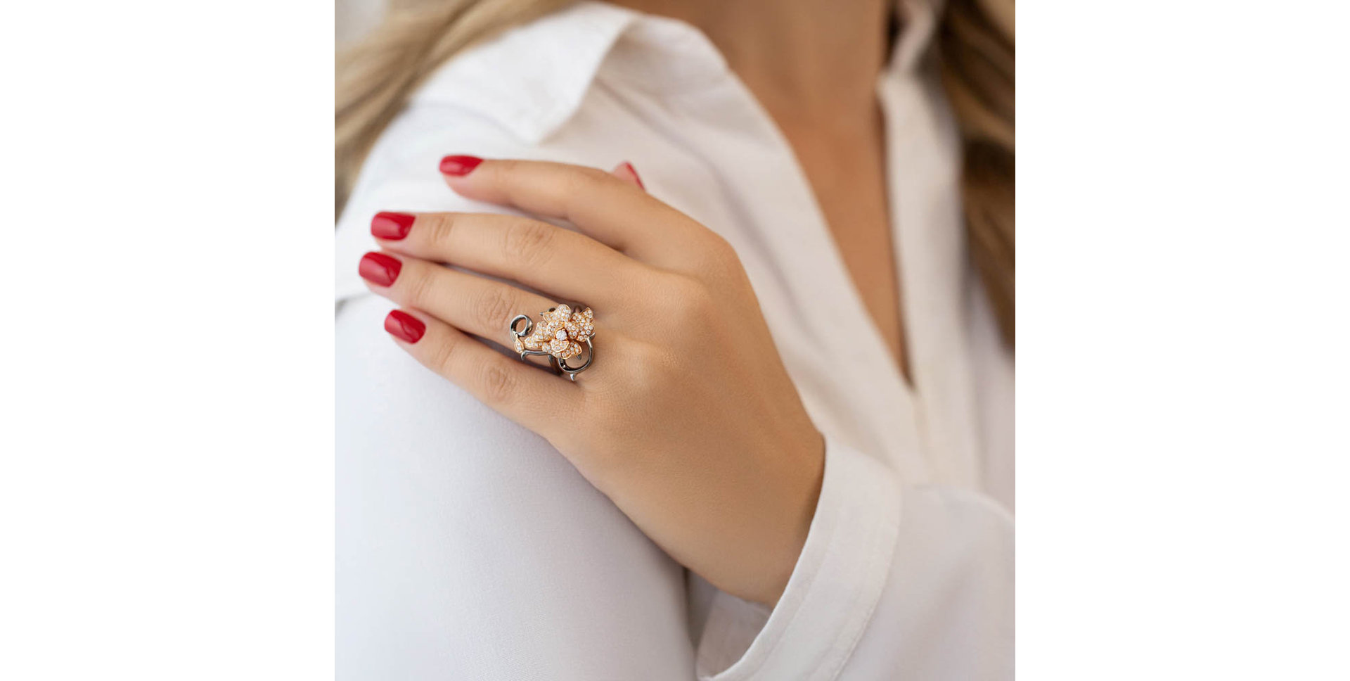 Prsten s diamanty Glossy Black