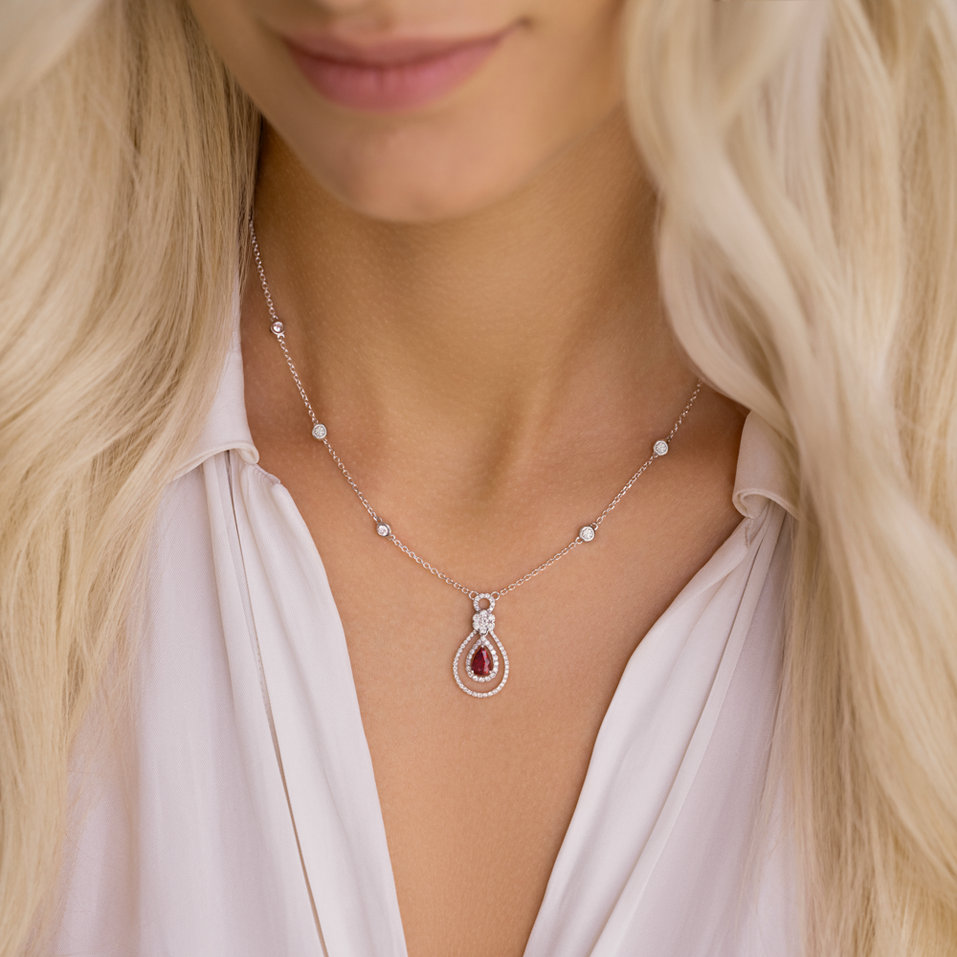 Náhrdelník se safírem a diamanty Shine Desire