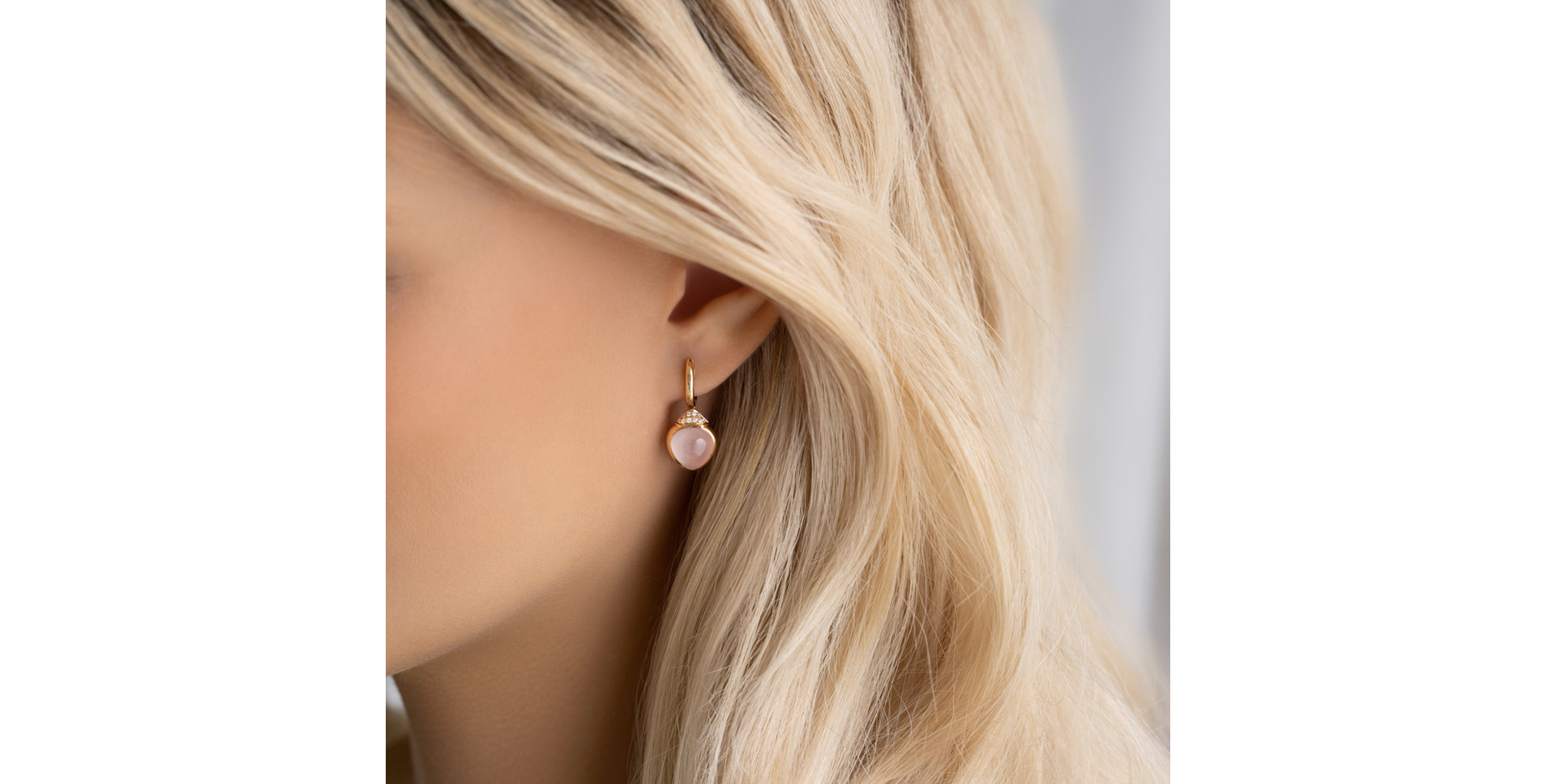 Náušnice s diamanty a růženínem Rosy Blossom