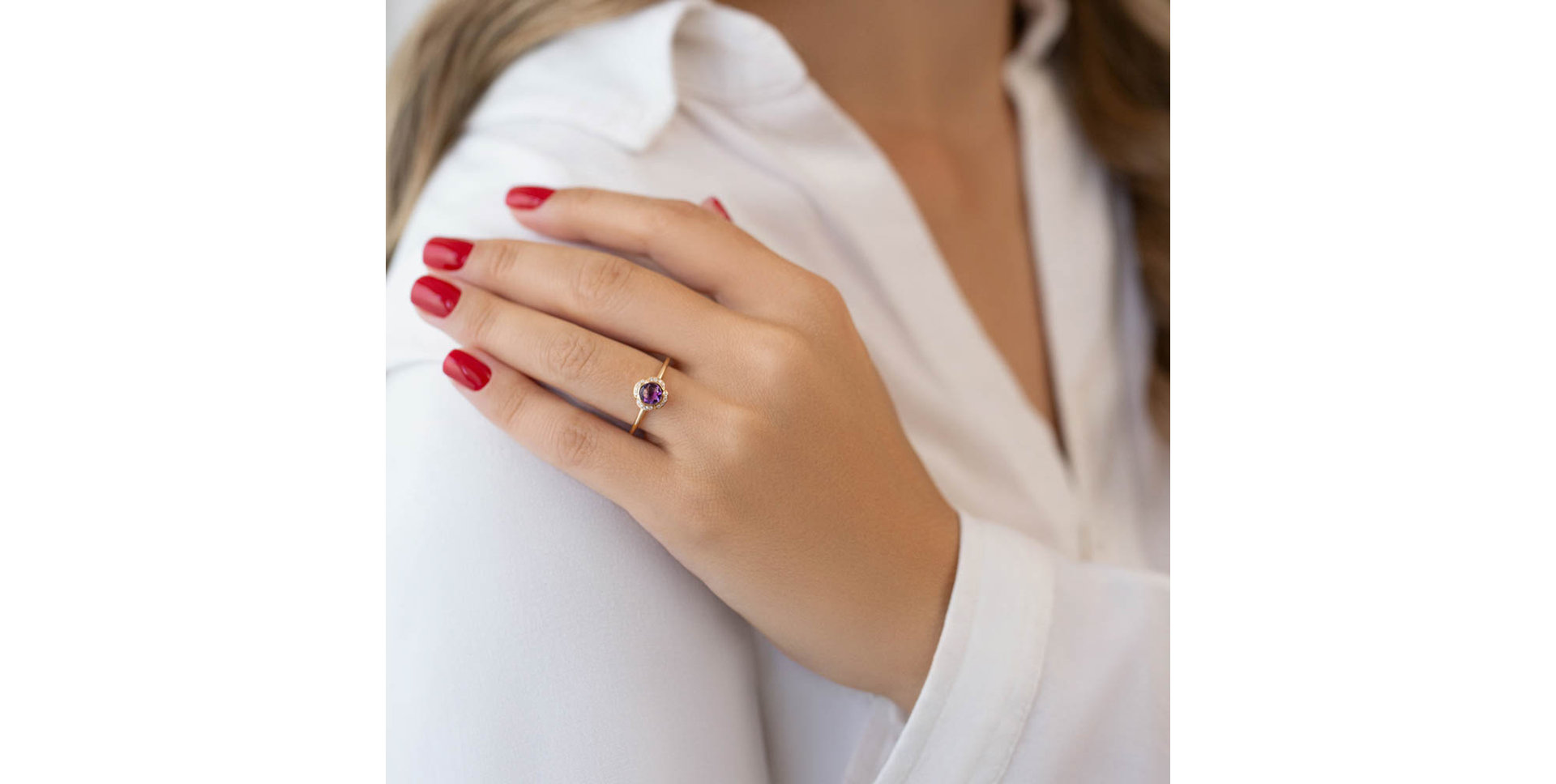 Prsten s ametystem a diamanty Magical Lady