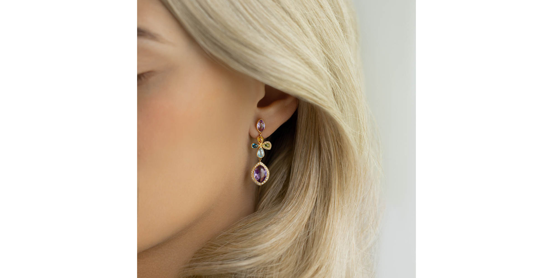 Náušnice s diamanty a drahokamy Arabic Dream