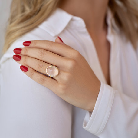 Prsten s růženínem a diamanty Jessamine