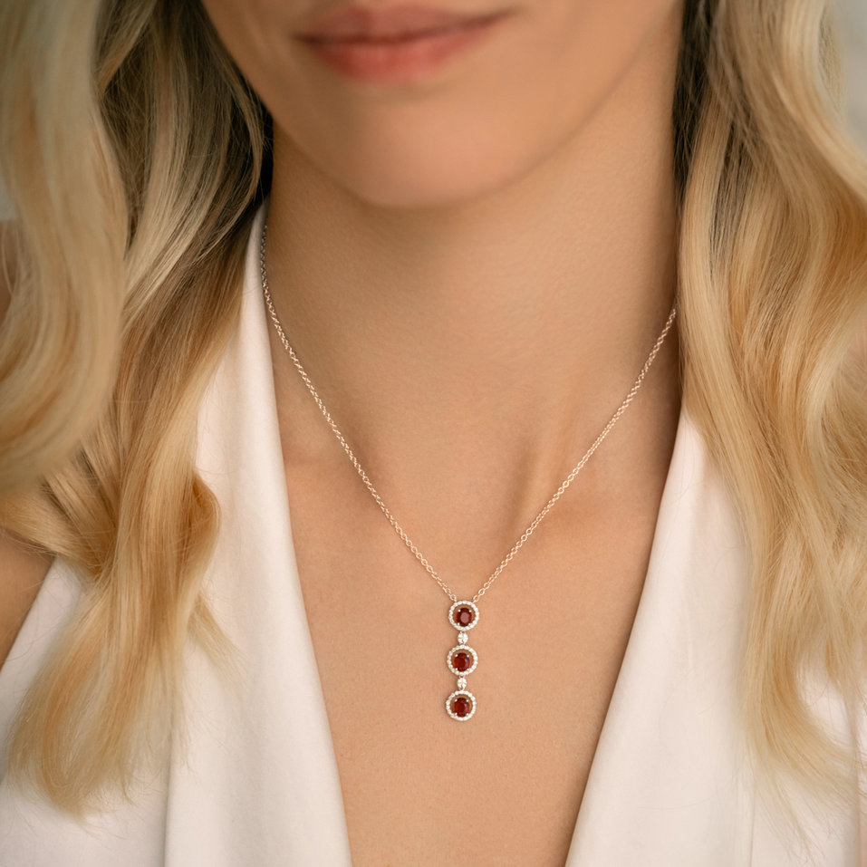Náhrdelník s diamanty a rubíny Gem Harmony