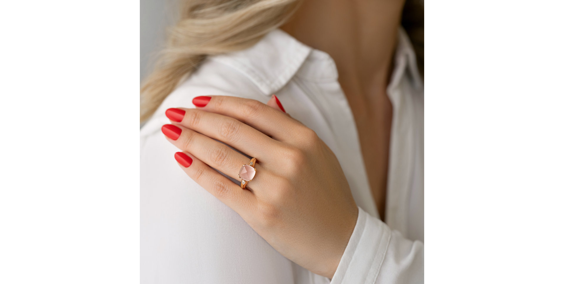 Prsten s růženínem a diamanty Mistress Pleasure