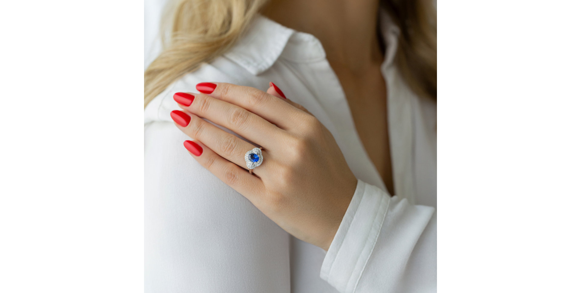 Prsten s safírem a diamanty Sapphire Core