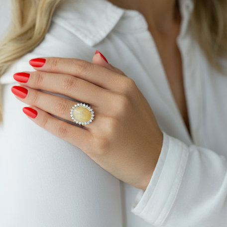 Prsten s opálem a diamanty Diamond Czarina