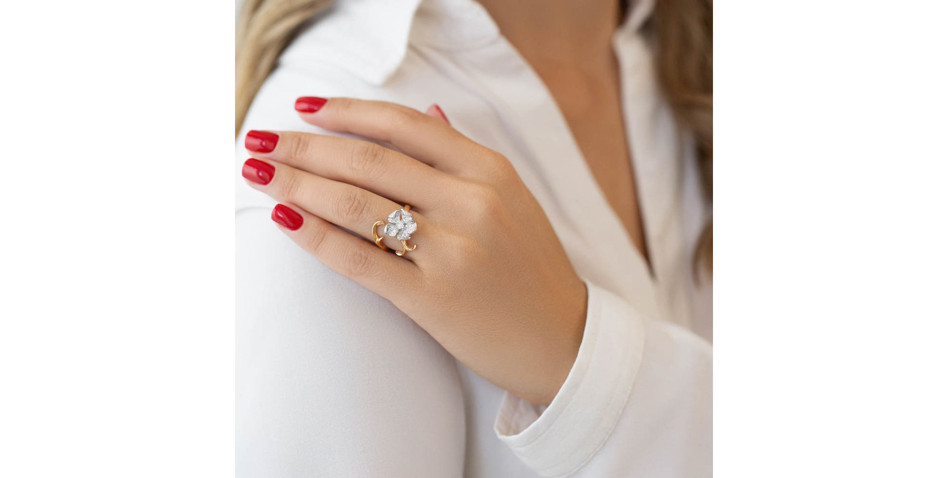 Prsten s diamanty Rose Latte