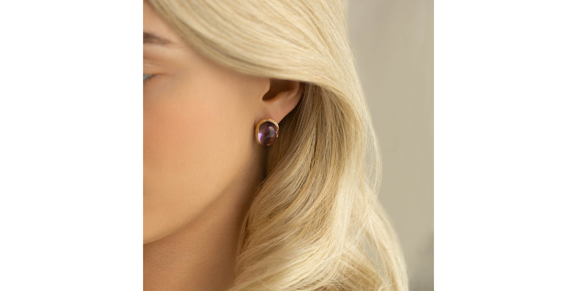 Náušnice s růženínem a diamanty Mystic Blossom