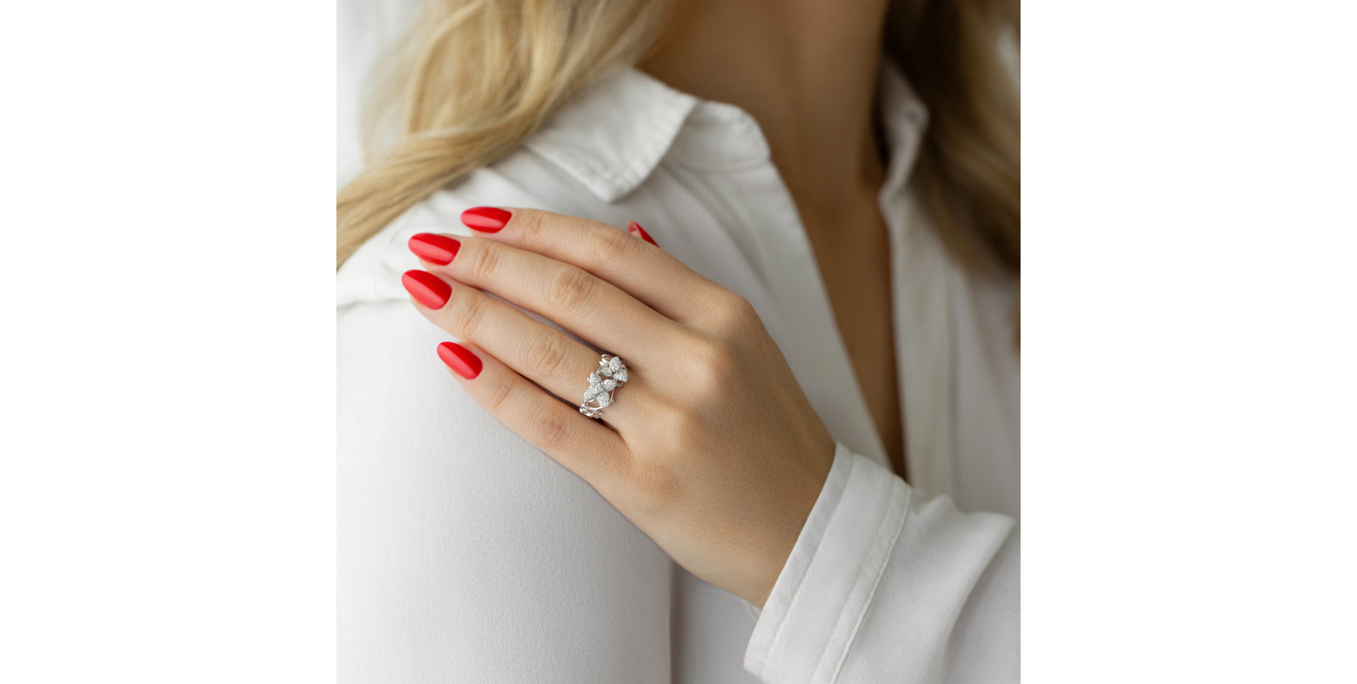 Prsten s diamanty Dancing Buttterflies