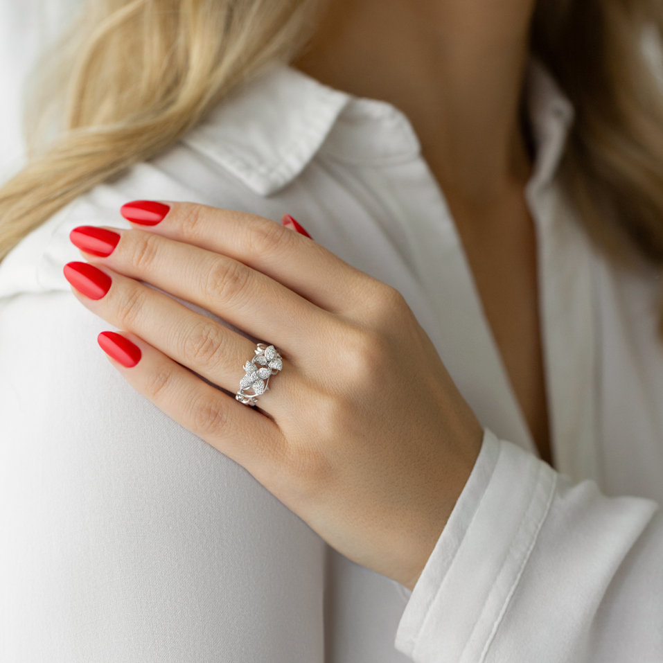 Prsten s diamanty Dancing Buttterflies