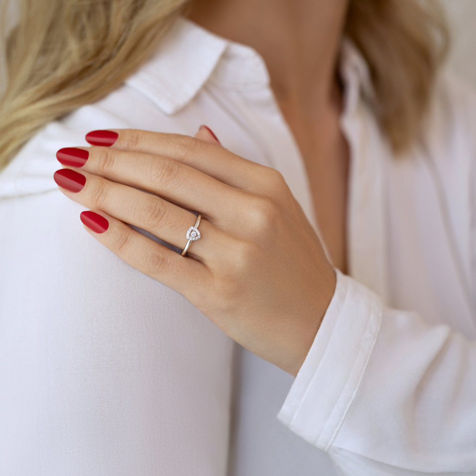 Prsten s diamanty Sparkling Triangle