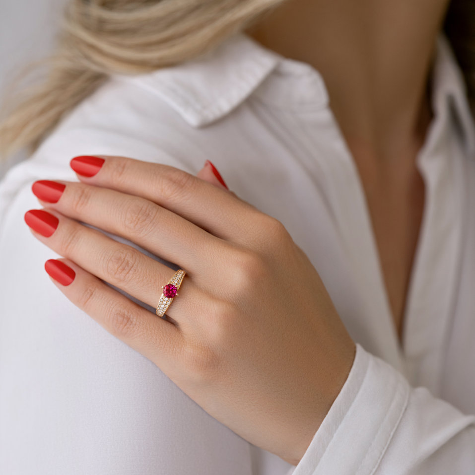 Prsten s turmalínem a diamanty Magical Queen