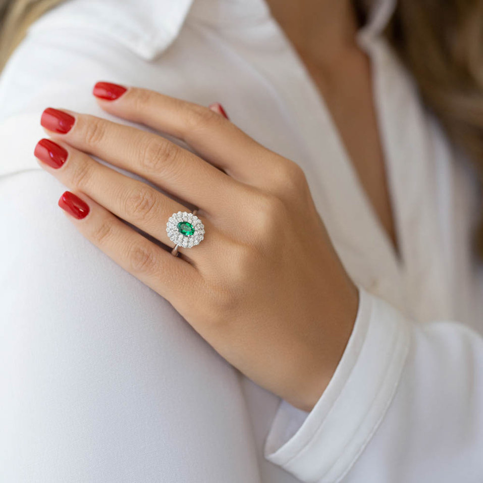 Prsten se smaragdem a diamanty Sindragosa