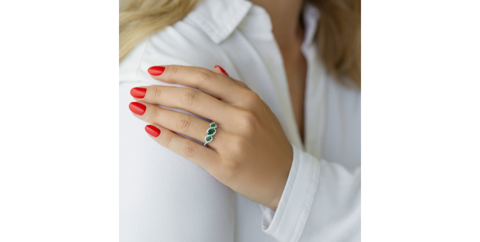 Prsten s diamanty a smaragdy Cassidy