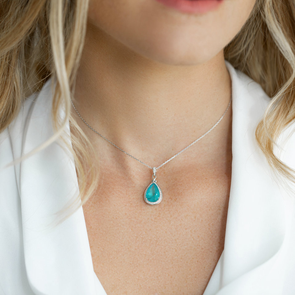 Přívěs s apatitem a diamanty Kingdom Hope