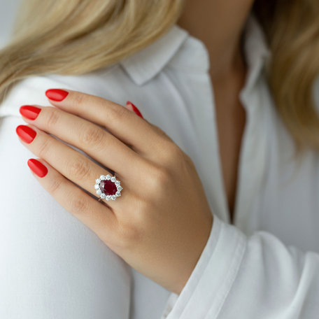 Prsten s rubínem a diamanty Sky Goddess