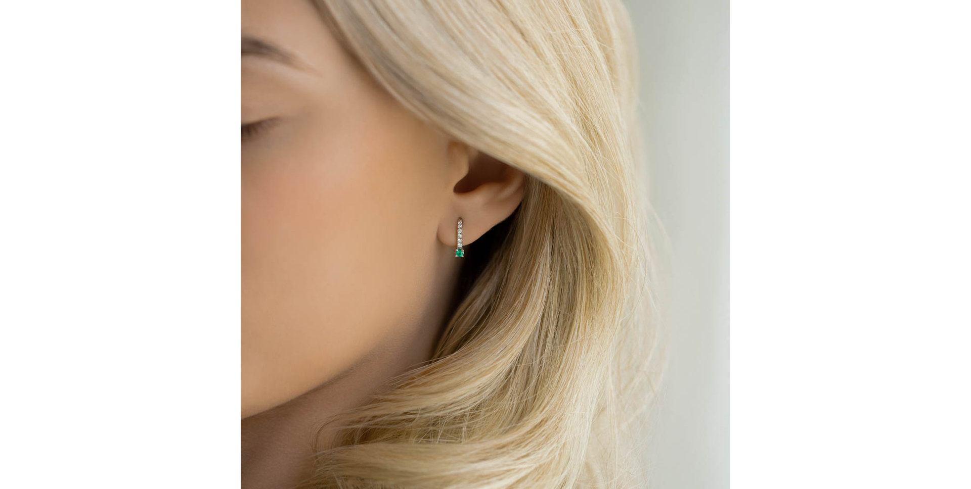 Náušnice se smaragdem a diamanty Fairytale Gentility