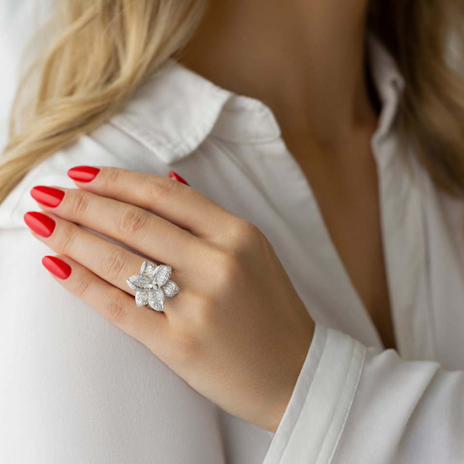 Prsten s diamanty Frozen Orchid