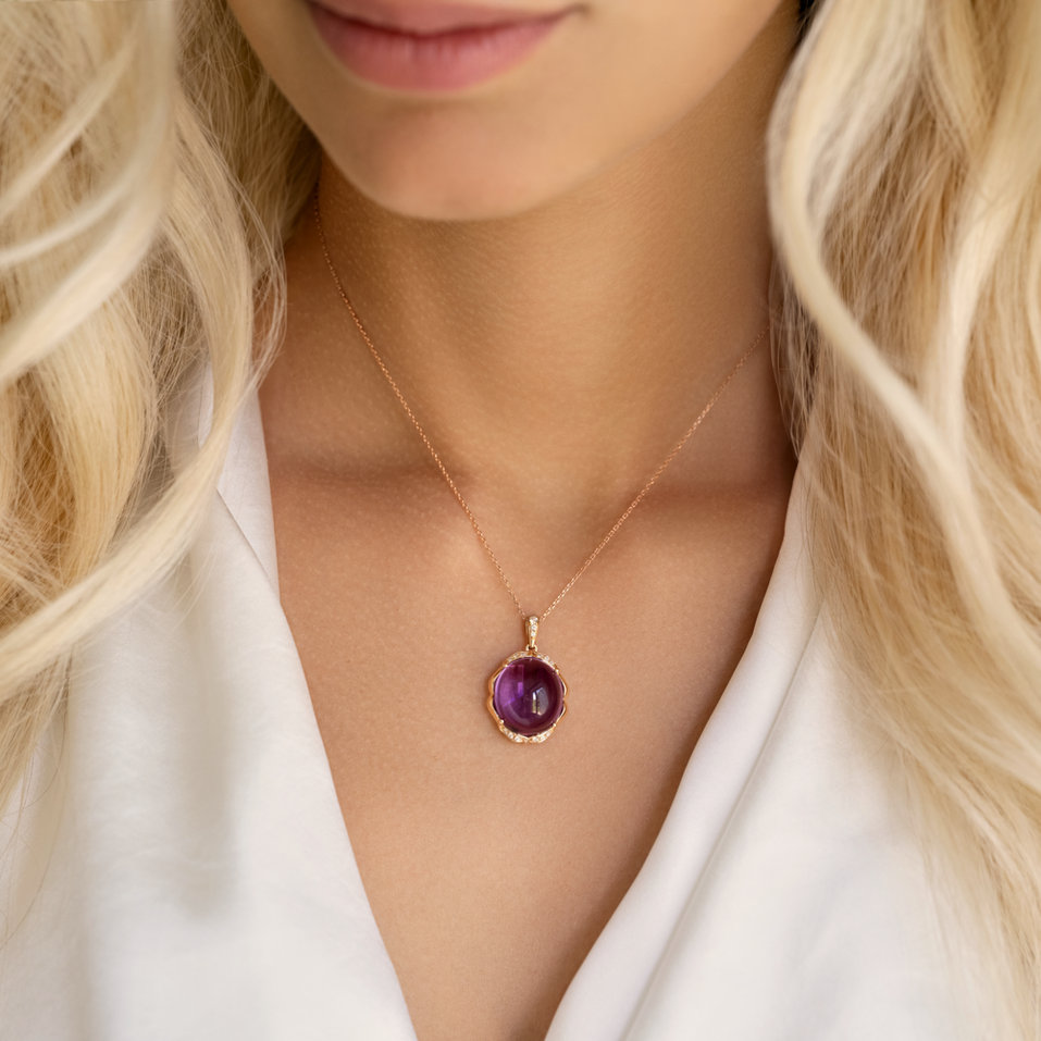 Přívěs s ametystem a diamanty Magic Mirror