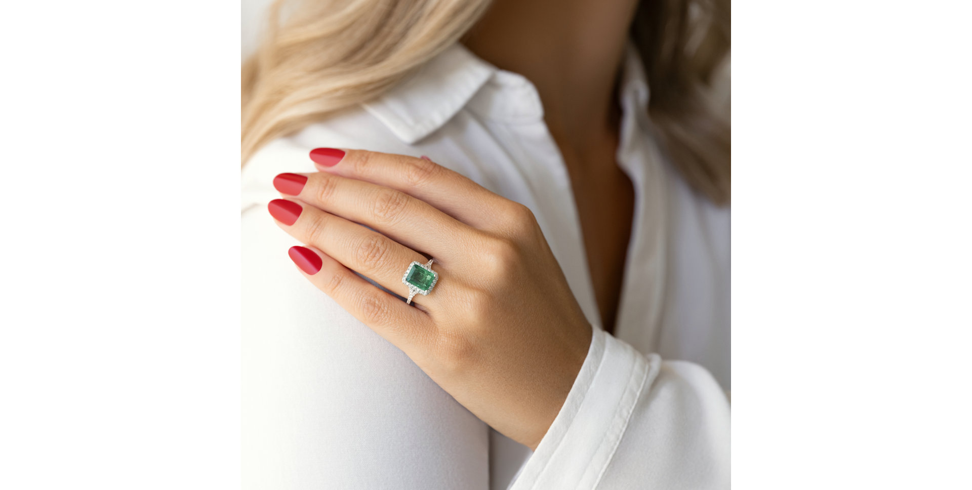 Prsten se smaragdem a diamanty Fantasy Gem