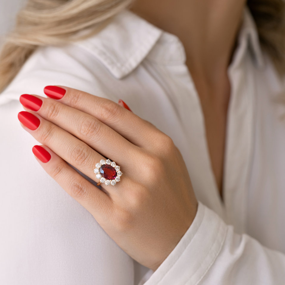 Prsten s turmalínem a diamanty Sky Goddess