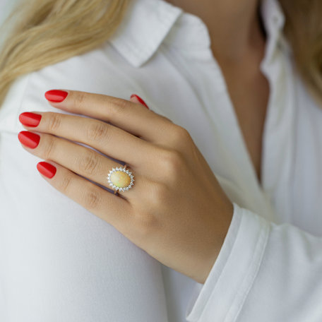 Prsten s opálem a diamanty Diamond Euphoria
