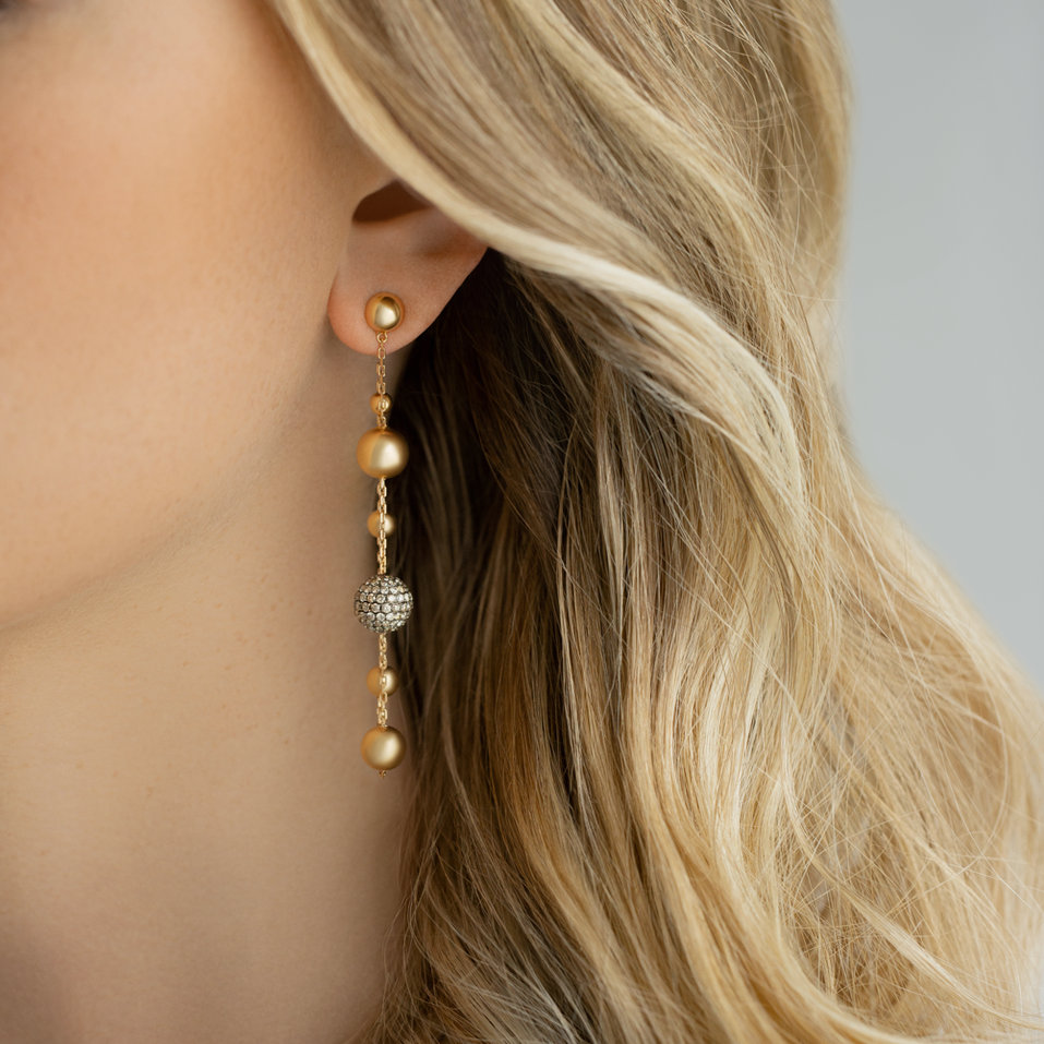 Náušnice s hnědými diamanty Fantastic Marvel