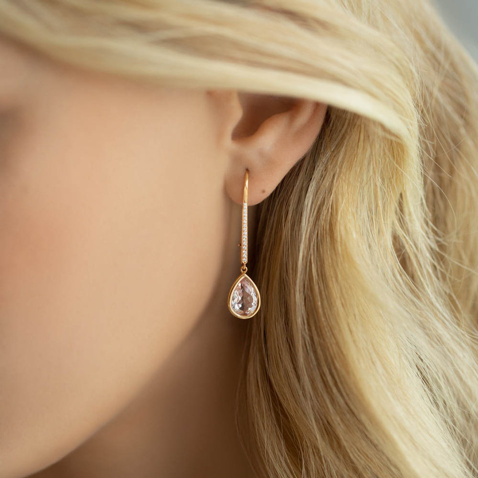 Náušnice s morganitem a diamanty Imaginary Home