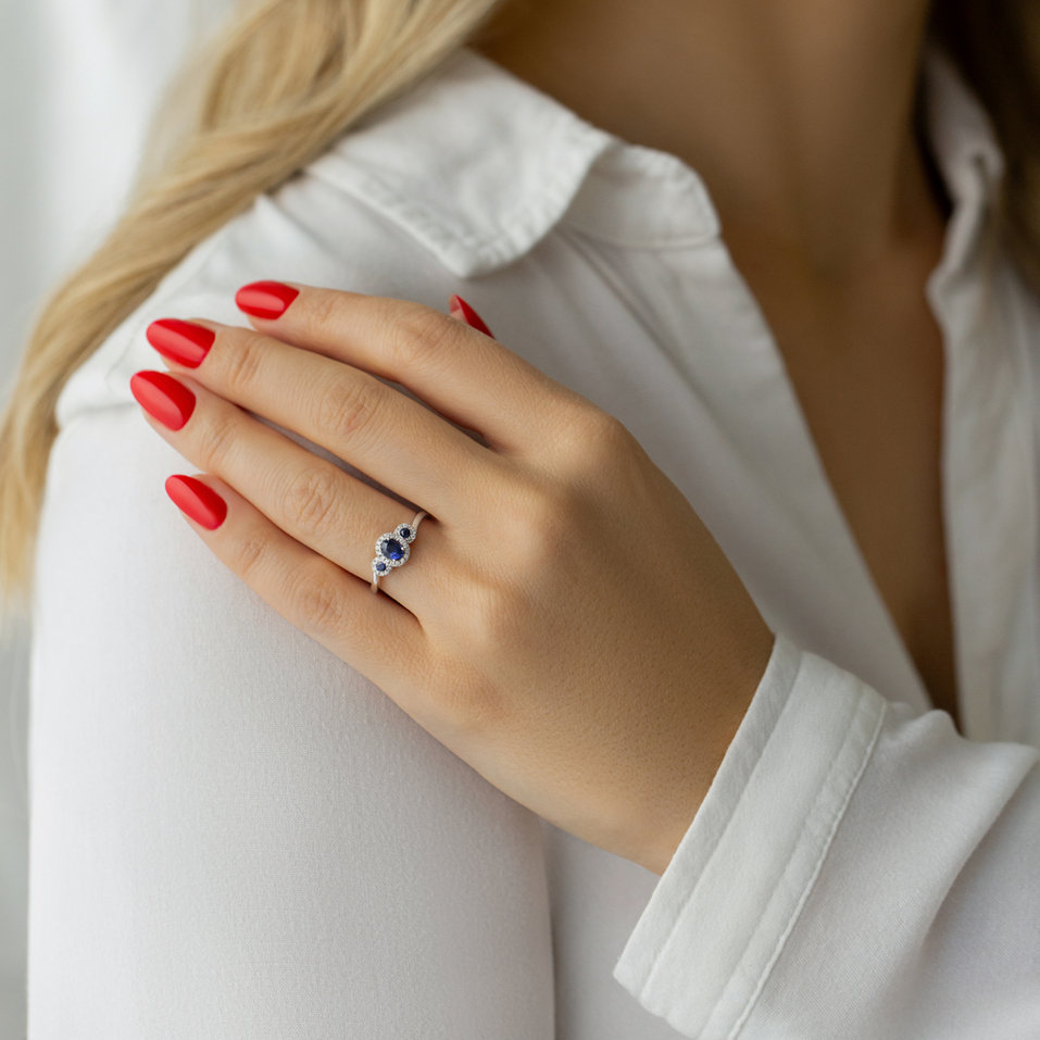 Prsten se safíry a diamanty Denijs