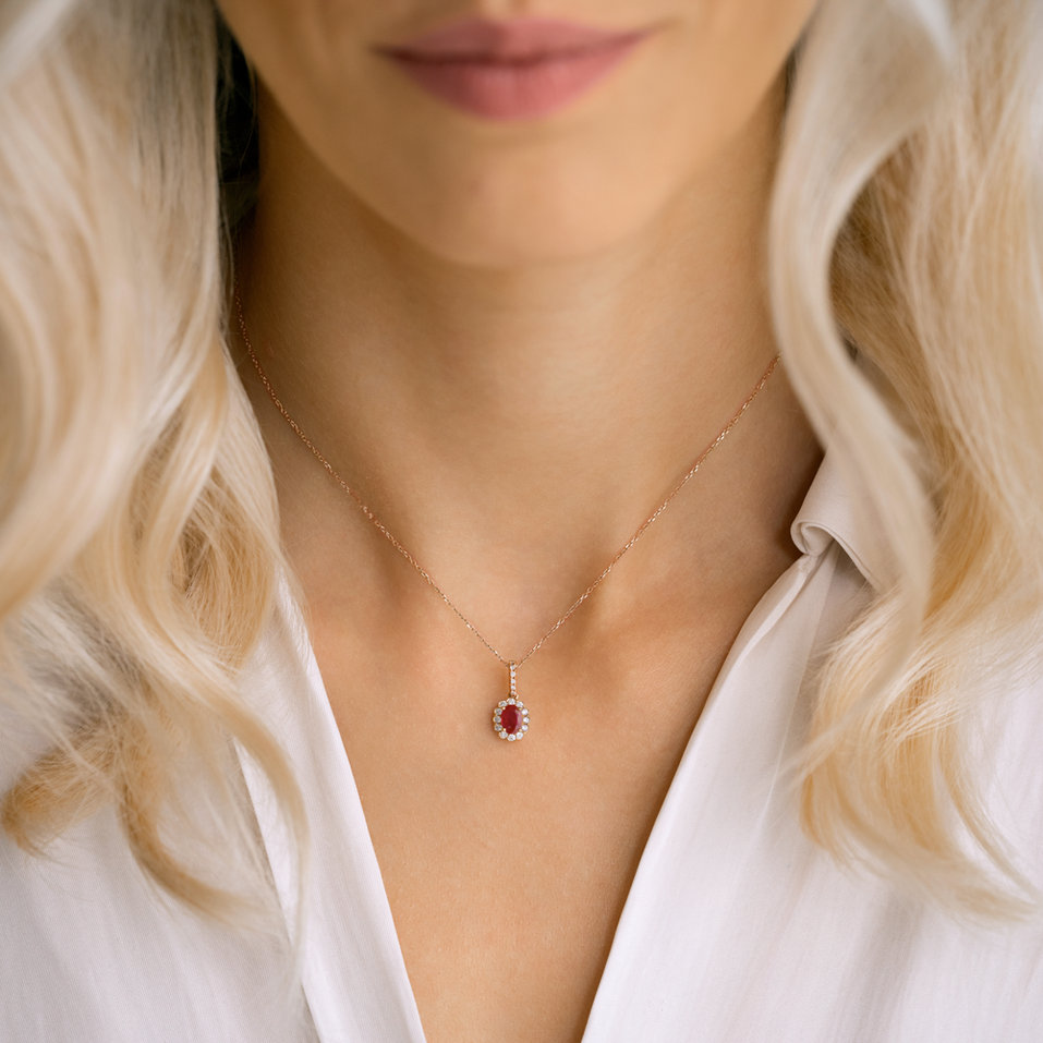 Přívěs s rubínem a diamanty Desmond Secret