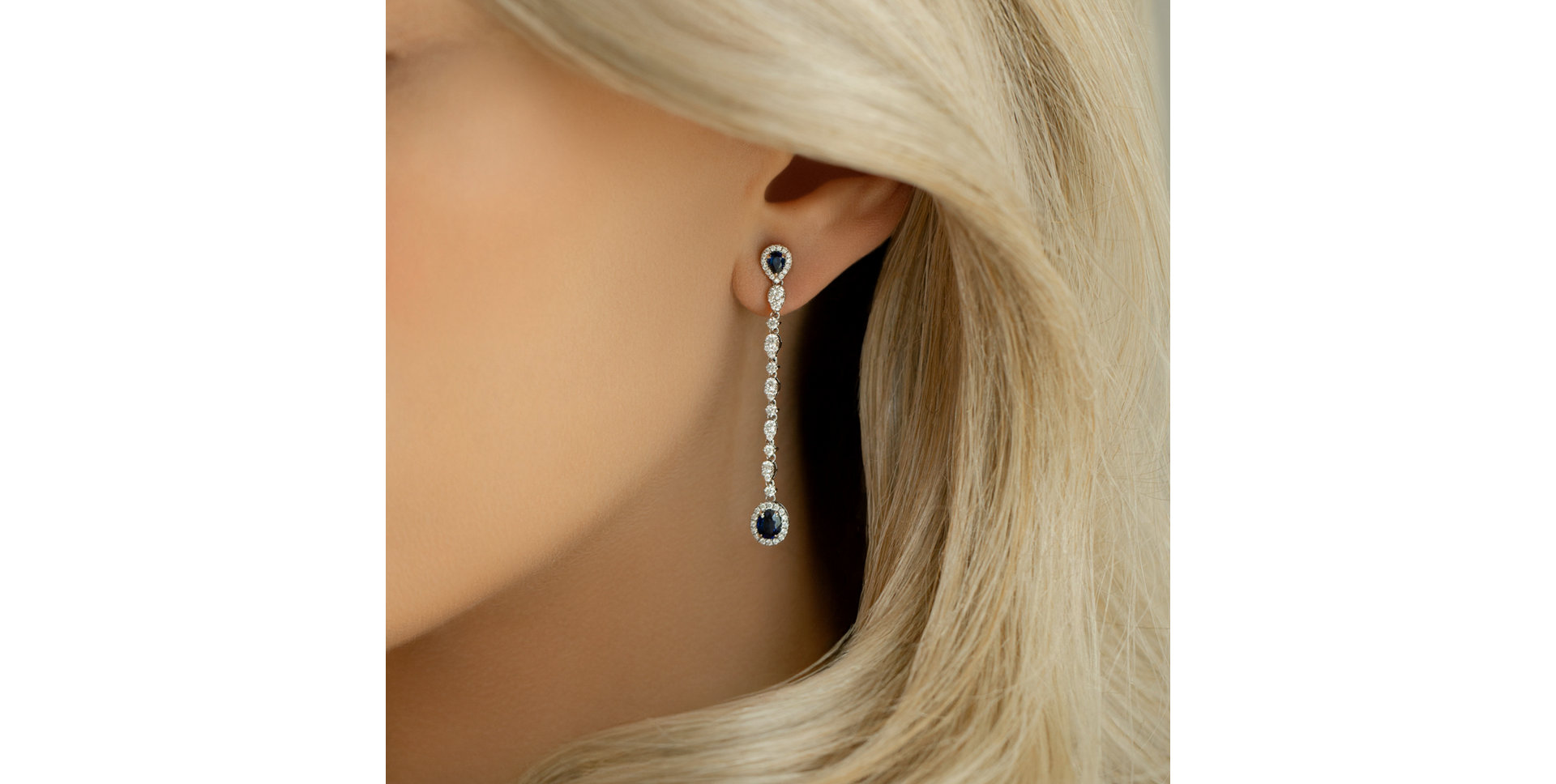 Náušnice s diamanty a safíry Callie