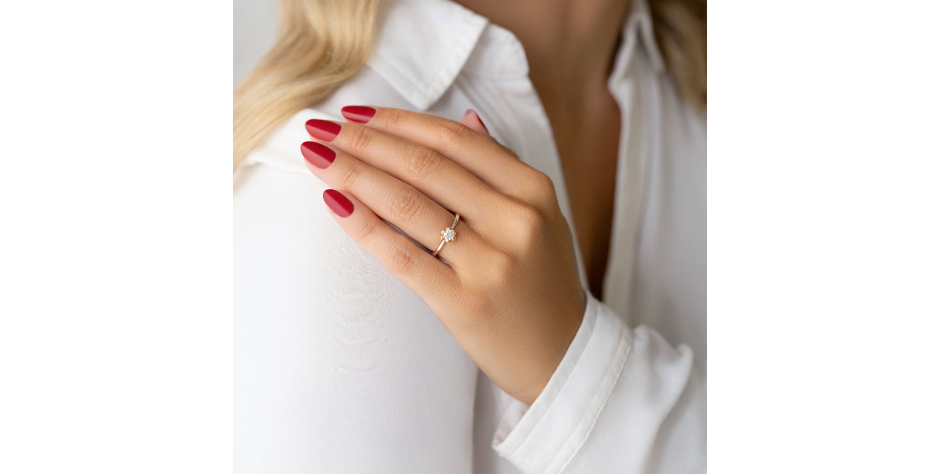 Prsten s diamantem Dual Rose