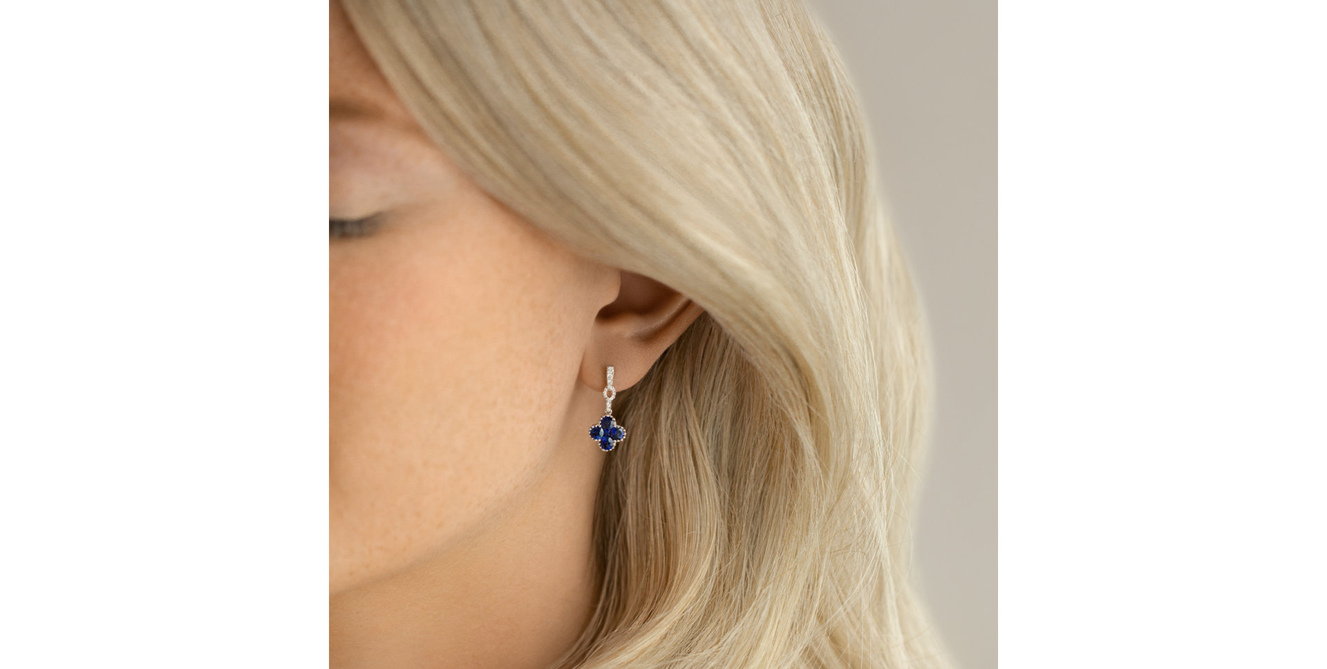 Náušnice s diamanty a rubíny Fire Clover