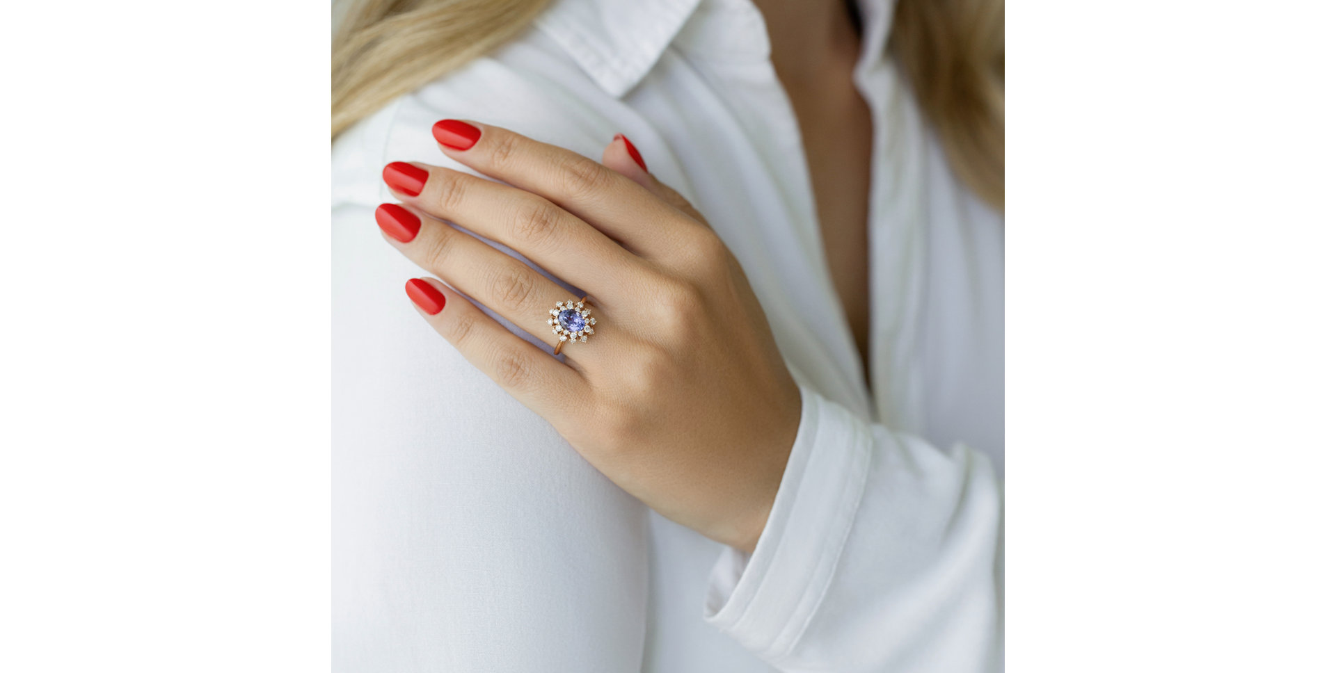 Prsten s diamanty a tanzanitem Neverending Joy