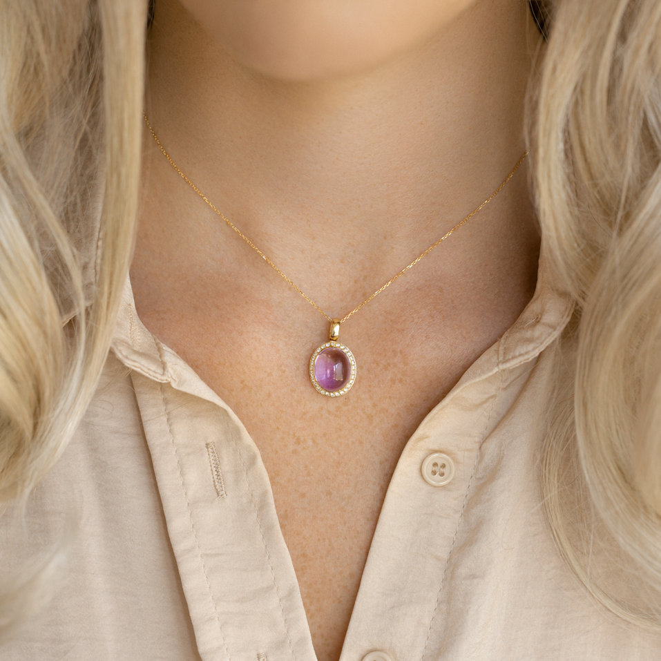 Přívěs s chalcedonem a diamanty Magic Blossom