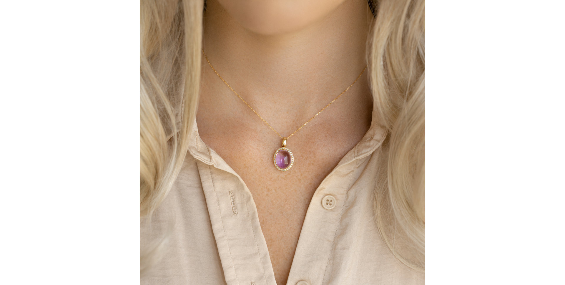 Přívěs s quartzem a diamanty Magic Blossom