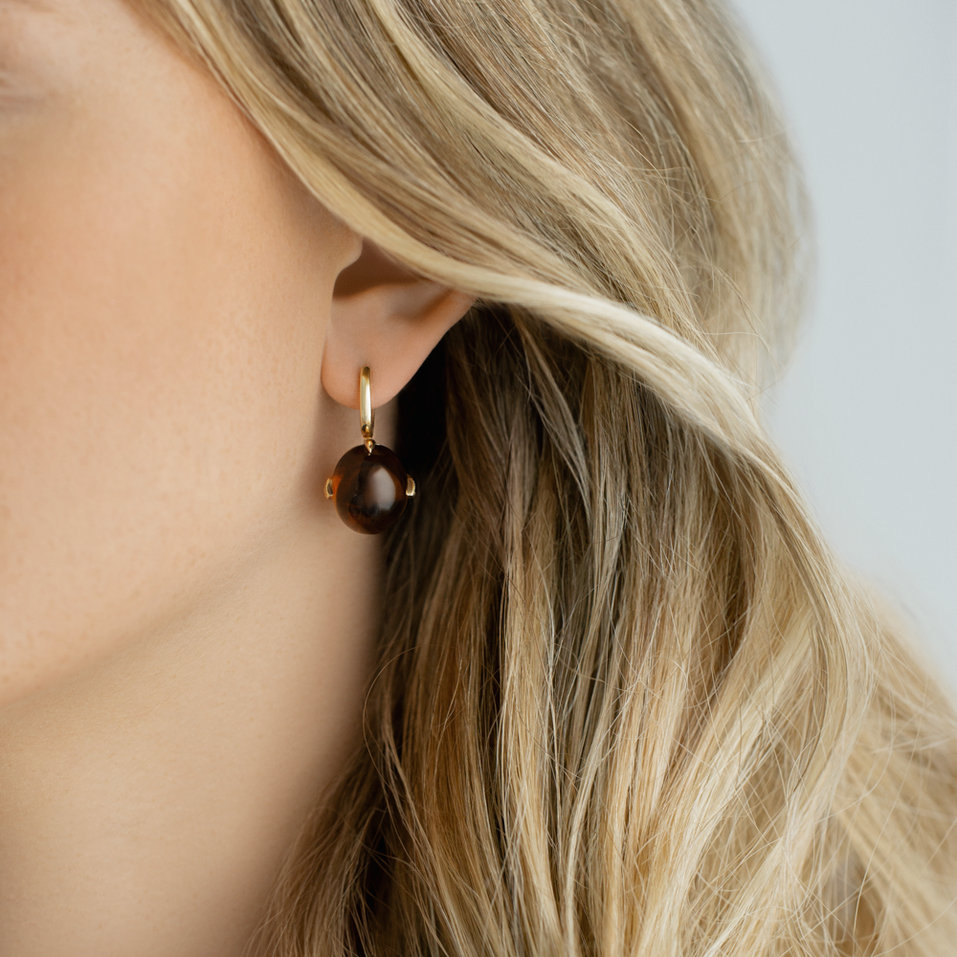 Náušnice s quartzem a diamanty Shining Grace