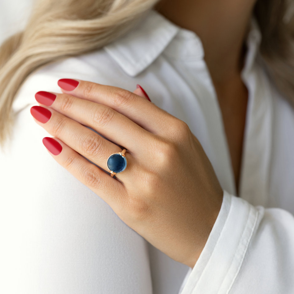 Prsten s quartzem diamanty Fairy Blossom