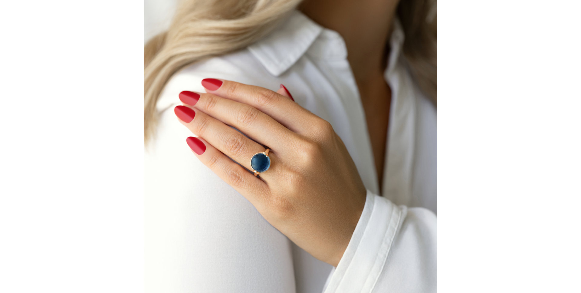 Prsten s chalcedonem a diamanty Fairy Blossom