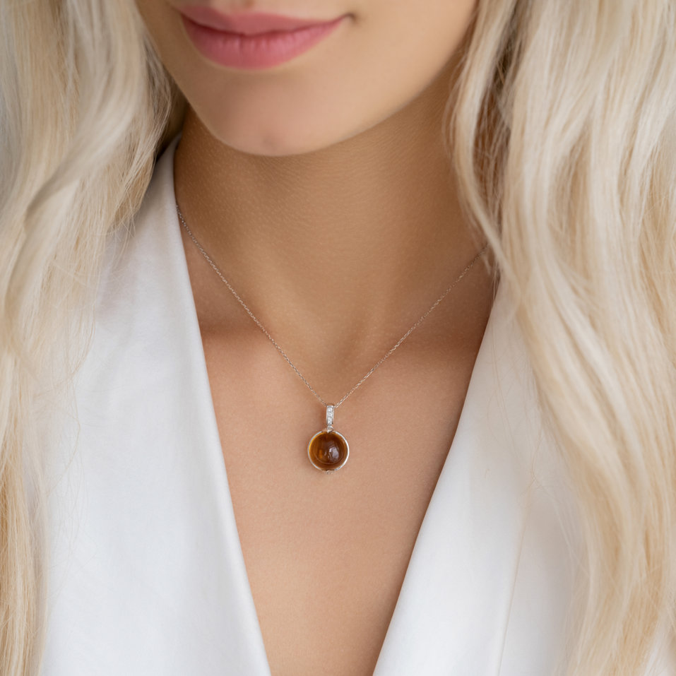 Přívěs s chalcedonem a diamanty Fairy Blossom