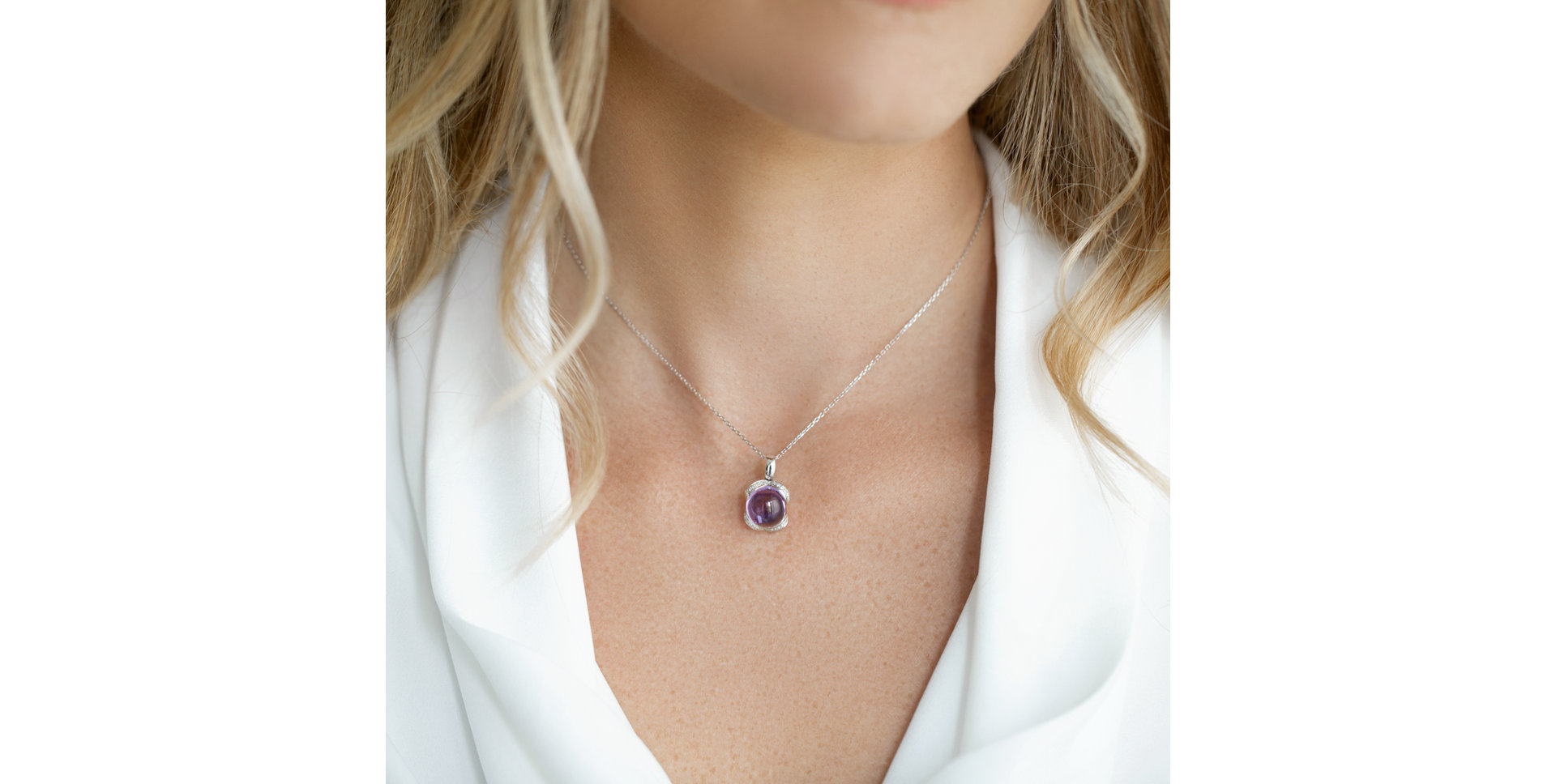 Přívěs s ametystem a diamanty Royal Drop