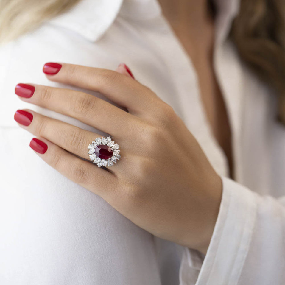 Prsten s rubínem a diamanty Ruby Queen